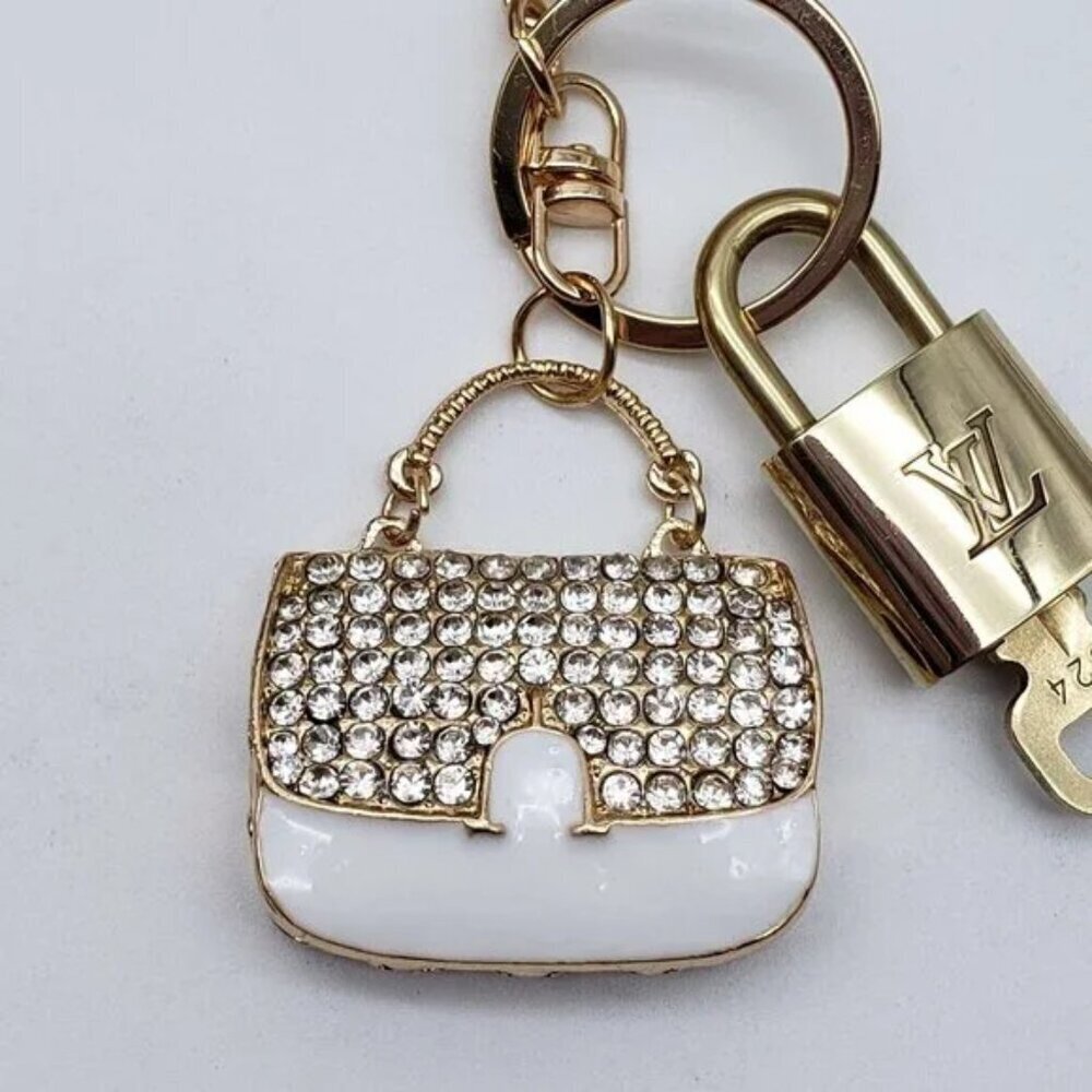 Authentic Louis Vuitton Lock & Key Gold ✨ Unbranded Keychain Bag Charm LV - Picture 5 of 7